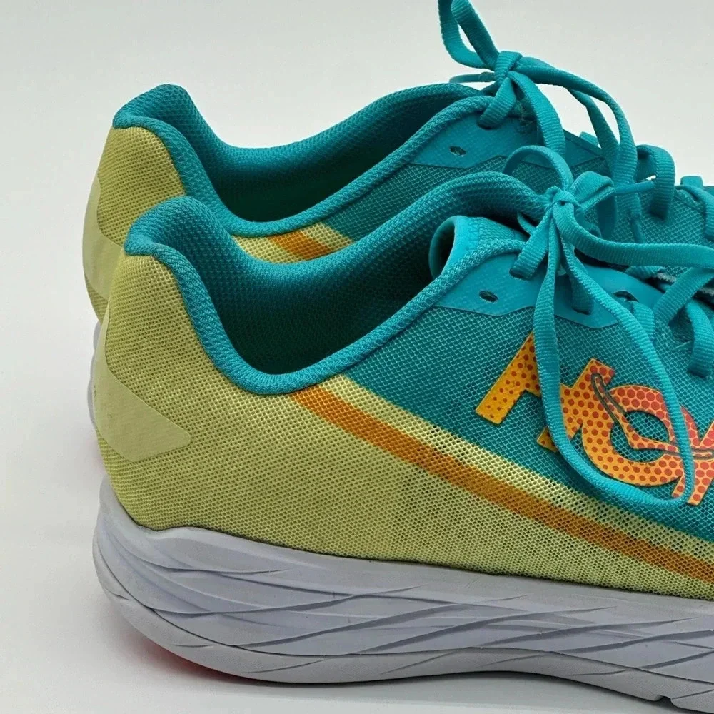 Hoka One One Rocket X Blue Green White‎ Racing Running Shoes Men's Size 14